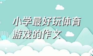 小学最好玩体育游戏的作文