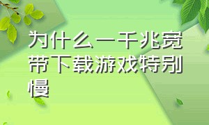 为什么一千兆宽带下载游戏特别慢