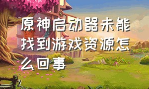 原神启动器未能找到游戏资源怎么回事