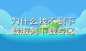 为什么找不到下载服务下载专区