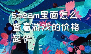 steam里面怎么查看游戏的价格起伏