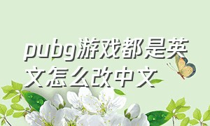 pubg游戏都是英文怎么改中文