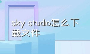 sky studio怎么下载文件