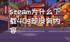 steam为什么下载40g却没有内容