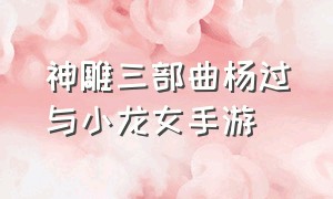 神雕三部曲杨过与小龙女手游