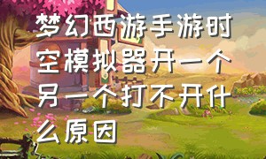 梦幻西游手游时空模拟器开一个另一个打不开什么原因