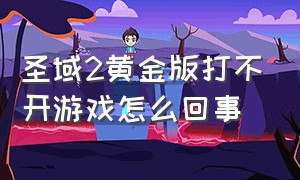 圣域2黄金版打不开游戏怎么回事