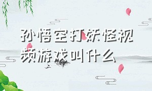 孙悟空打妖怪视频游戏叫什么