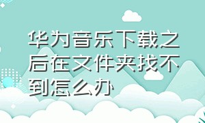 华为音乐下载之后在文件夹找不到怎么办