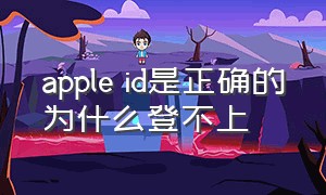 apple id是正确的为什么登不上