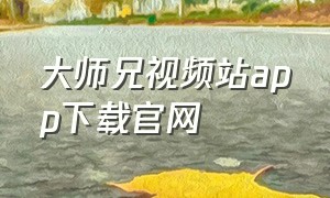大师兄视频站app下载官网