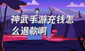 神武手游充钱怎么退款啊