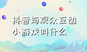 抖音与观众互动小游戏叫什么