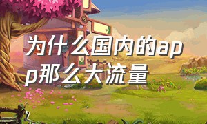 为什么国内的app那么大流量