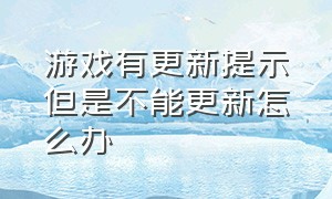 游戏有更新提示但是不能更新怎么办