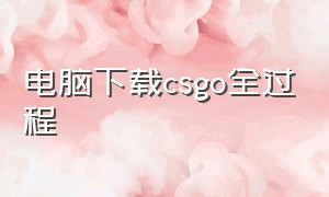 电脑下载csgo全过程