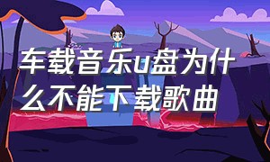 车载音乐u盘为什么不能下载歌曲