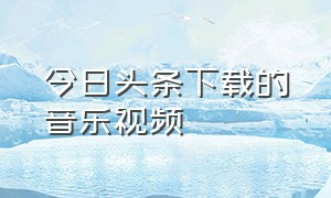 今日头条下载的音乐视频