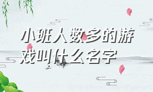 小班人数多的游戏叫什么名字