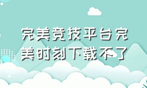 完美竞技平台完美时刻下载不了