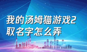 我的汤姆猫游戏2取名字怎么弄