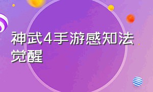 神武4手游感知法觉醒