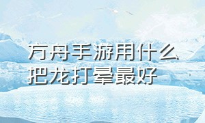 方舟手游用什么把龙打晕最好