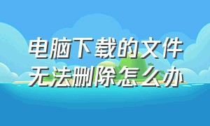 电脑下载的文件无法删除怎么办