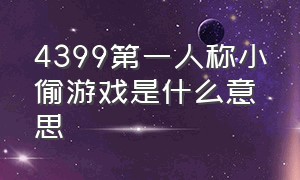 4399第一人称小偷游戏是什么意思