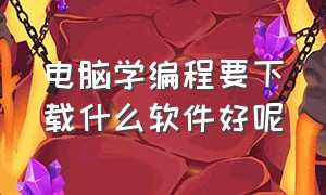 电脑学编程要下载什么软件好呢