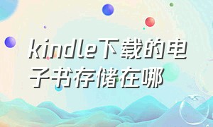 kindle下载的电子书存储在哪