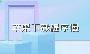 苹果下载程序慢