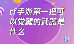 cf手游第一把可以觉醒的武器是什么