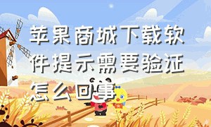 苹果商城下载软件提示需要验证怎么回事