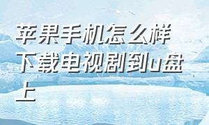 苹果手机怎么样下载电视剧到u盘上