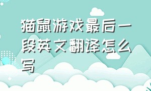 猫鼠游戏最后一段英文翻译怎么写